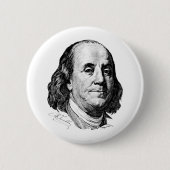 Badge Rond 5 Cm Benjamin Franklin (Devant)