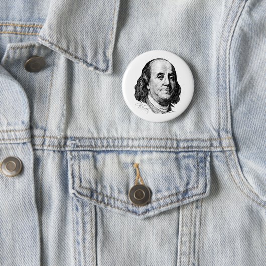 Badge Rond 5 Cm Benjamin Franklin (En situation)
