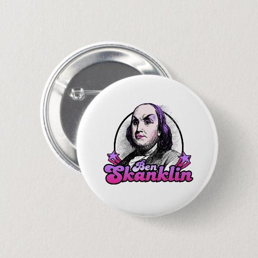 Badge Rond 5 Cm Benjamin Skanklin (Devant & derrière)