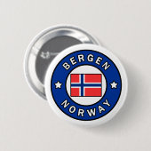 Badge Rond 5 Cm Bergen Norvège (Devant & derrière)