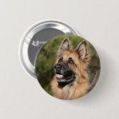 Badge Rond 5 Cm Berger allemand aux cheveux longs 1 (Devant & derrière)