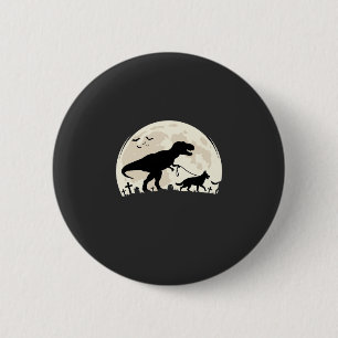Badge Rond 5 Cm Berger Allemand Halloween Dinosaure Silhouette Lun