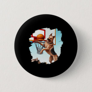Badge Rond 5 Cm Berger allemand jouer Bysketbyll Fun Dog Bysketb