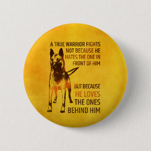 Badge Rond 5 Cm Berger belge - Malinois - guerrier vrai