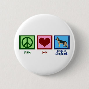 Badge Rond 5 Cm Bergers allemands d'amour de paix