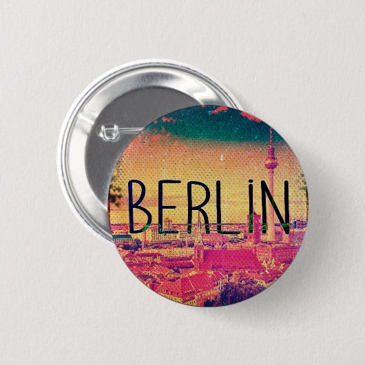 Badge Rond 5 Cm Berlin, cercle (Devant & derrière)