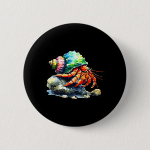 Badge Rond 5 Cm Bernard l'ermite Animal de compagnie Rocher d'esca