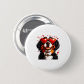 Badge Rond 5 Cm Bernese Mountain Cute Berner Dog Lover Valentines (Devant & derrière)
