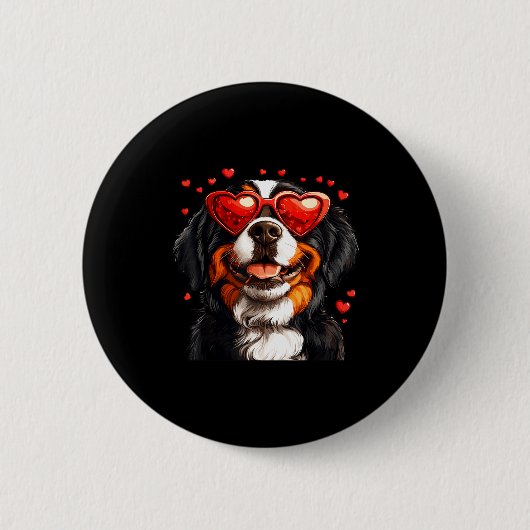 Badge Rond 5 Cm Bernese Mountain Cute Berner Dog Lover Valentines (Devant)