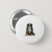 Badge Rond 5 Cm Bernese Mountain Dog Christmas I'm Fine Everything (Devant & derrière)
