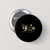 Badge Rond 5 Cm Bernese Mountain Dog Dreidel Menorah Hanukkah Wome (Devant & derrière)