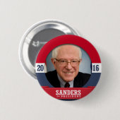 BADGE ROND 5 CM BERNIE SANDERS 2016 (Devant & derrière)