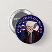 Badge Rond 5 Cm Bernie Sanders pour l'élection présidentielle de 2 (Devant & derrière)