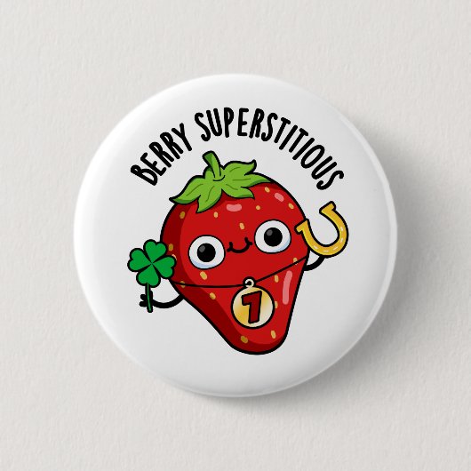 Badge Rond 5 Cm Berry Superstitieux Funky Fraise Pun (Devant)