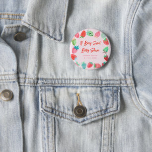 Badge Rond 5 Cm Berry Sweet Baby shower fraise