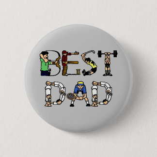 Badge Rond 5 Cm Best Dad Sports Fun