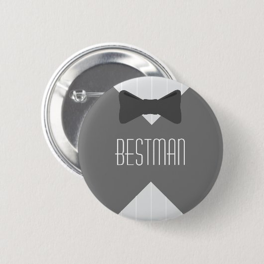 Badge Rond 5 Cm Best Man Bowtie (Devant & derrière)