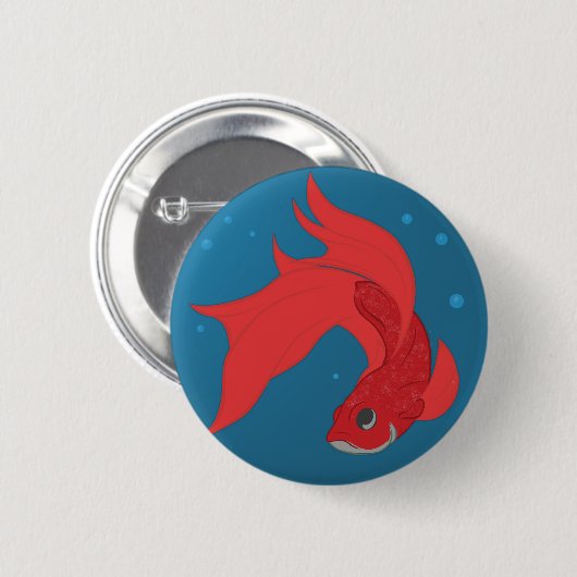 Badge Rond 5 Cm Beta Fish (Devant & derrière)