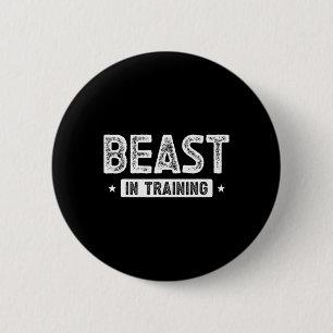 Badge Rond 5 Cm Bête Dans L'Entraînement La Construction Du Corps