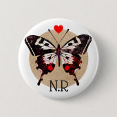 Badge Rond 5 Cm Beurre et Coeurs Vintages (Devant)