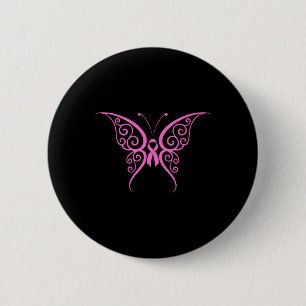 Badge Rond 5 Cm Beurre rose ruban mou Sensibilisation au cancer du