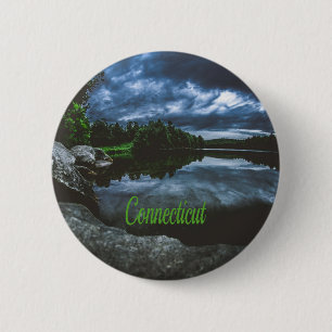 Badge Rond 5 Cm Beutiful Lake Trees du Connecticut