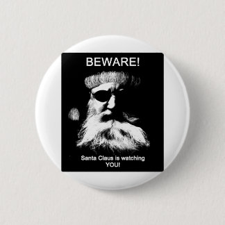 Badge Rond 5 Cm Beware_Santa