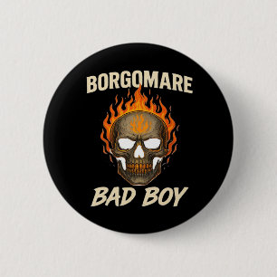 Badge Rond 5 Cm Bgm Mauvais - Squelette Mains Coeur