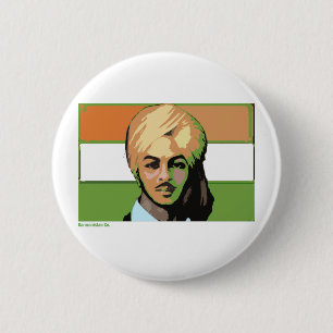 Badge Rond 5 Cm Bhagat Singh : Un héros révolutionnaire