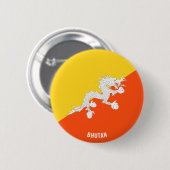 Badge Rond 5 Cm Bhoutan Drapeau mignon Patriotique (Devant & derrière)