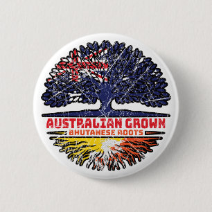 Badge Rond 5 Cm Bhoutanais Australie Australie Australie racine d'