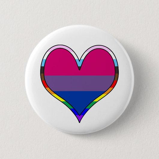 Badge Rond 5 Cm Bi Pride Coeur (Devant)