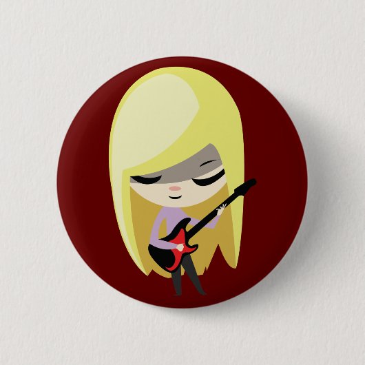 Badge Rond 5 Cm Biana le bassiste blond (Devant)