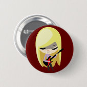 Badge Rond 5 Cm Biana le bassiste blond (Devant & derrière)