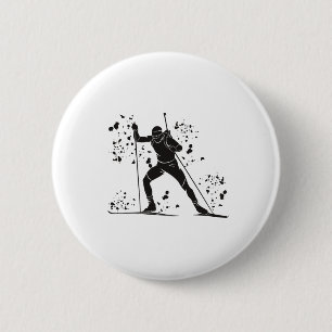 Badge Rond 5 Cm Biathlète Biathlon de ski nordique 14
