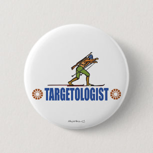 Badge Rond 5 Cm Biathlon de ski de neige