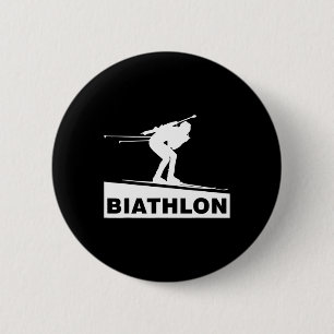 Badge Rond 5 Cm Biathlon Ski Ski Sports d'hiver Ski de fond