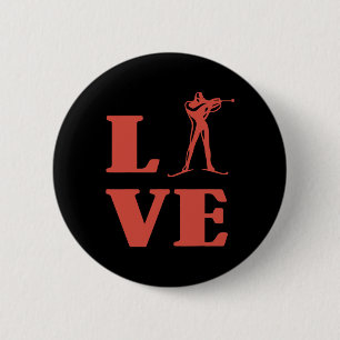 Badge Rond 5 Cm Biathlon Ski Ski Sports d'hiver Ski de fond