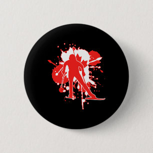 Badge Rond 5 Cm Biathloniste du drapeau du Canada - Biathlon canad