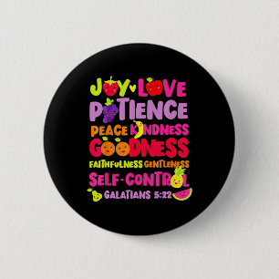Badge Rond 5 Cm Bible Chrétienne Verse Fruit De L'Esprit Dieu Jesu