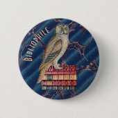 Badge Rond 5 Cm Bibliophile Owl (Devant)
