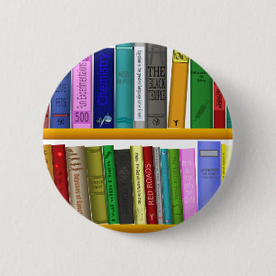 Badge Rond 5 Cm bibliothèque bibliothèque bibliothèque lecture