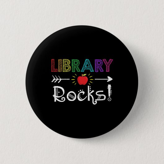 Badge Rond 5 Cm Bibliothèque Rocks Professeur Étudiant S'Amuser Re (Devant)