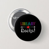 Badge Rond 5 Cm Bibliothèque Rocks Professeur Étudiant S'Amuser Re (Devant & derrière)