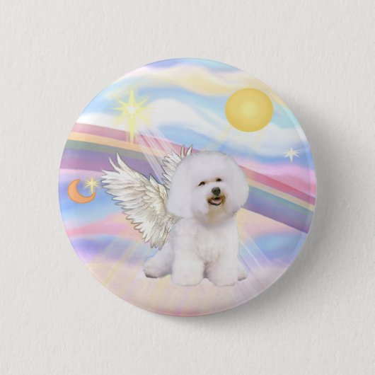 Badge Rond 5 Cm Bichon Frise Angel (Devant)