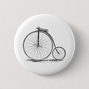 Badge Rond 5 Cm Bicyclette vintage de Haut-Roue de quart de penny