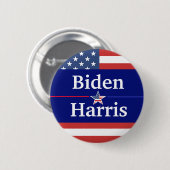 Badge Rond 5 Cm Biden and Harris American Flag 2020 Election (Devant & derrière)