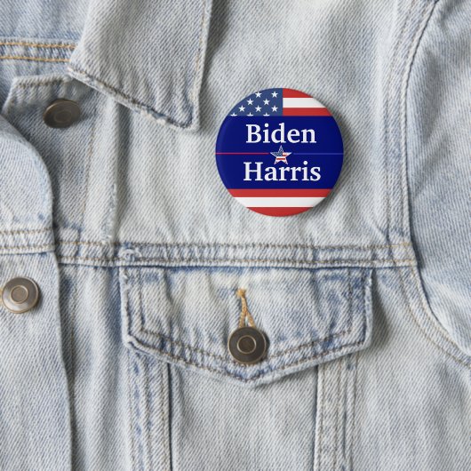 Badge Rond 5 Cm Biden and Harris American Flag 2020 Election (En situation)