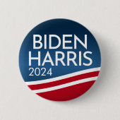 Badge Rond 5 Cm Biden Harris 2024 - Bouton de conception d'onde mo (Devant)