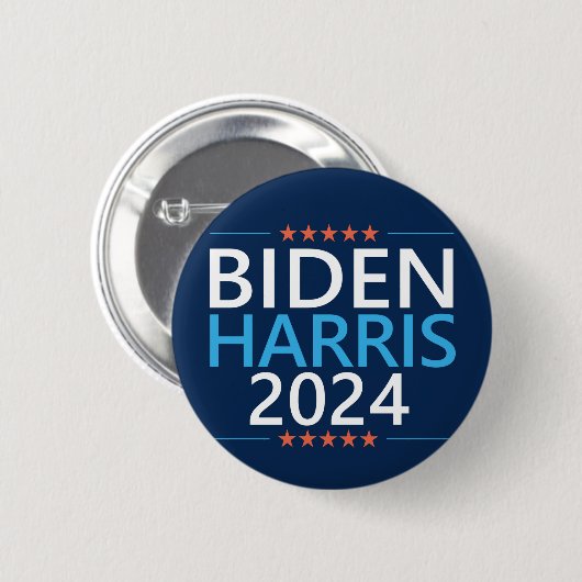 Badge Rond 5 Cm Biden Harris 2024 pour l'élection présidentielle a (Devant & derrière)
